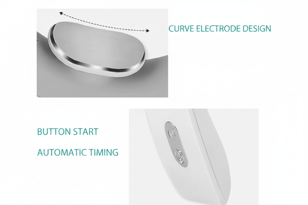 REJUVENA Neck Massager Electrode & Button Detail